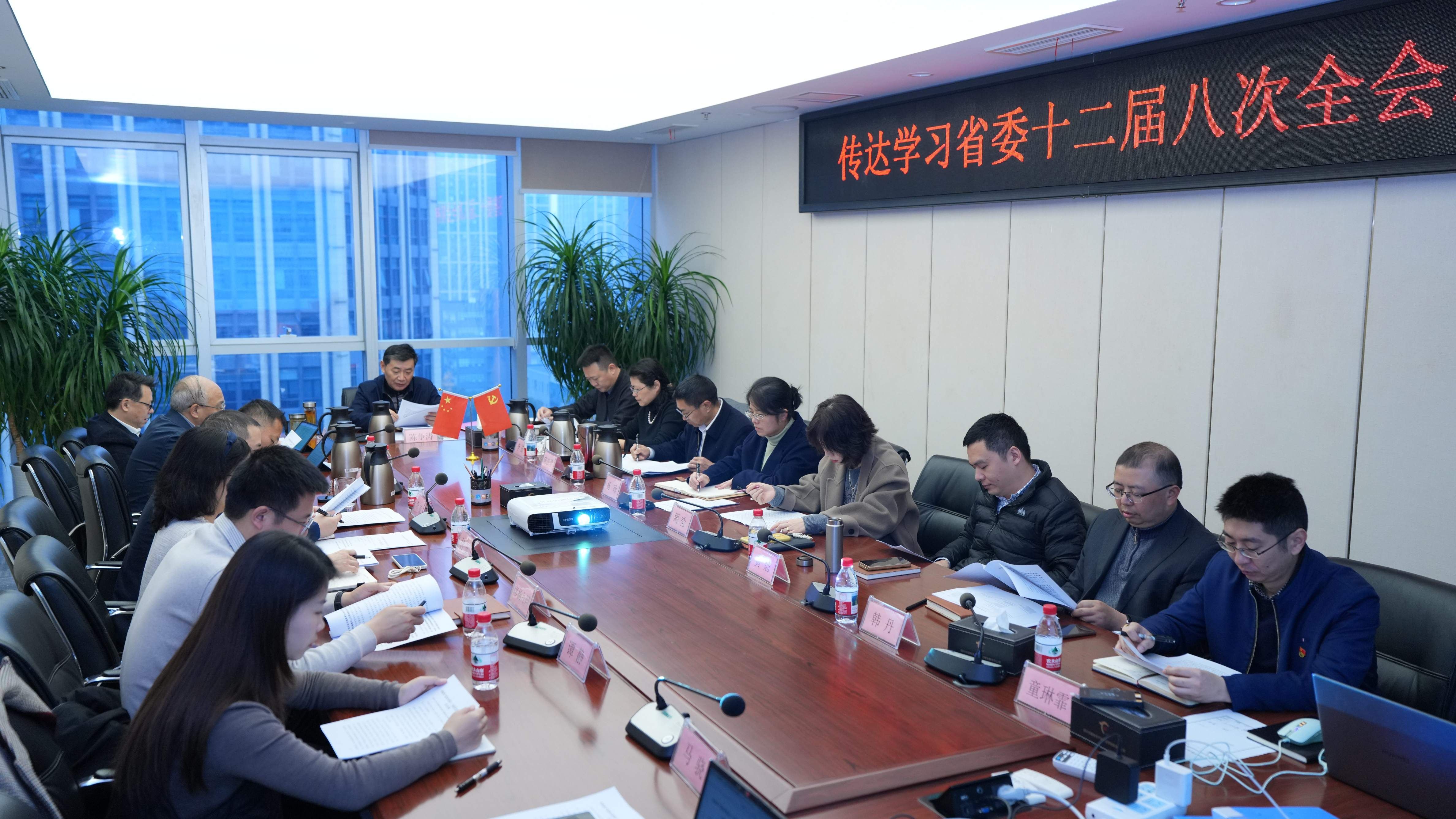 省国投公司召开党委（扩大）专题会议 传达学习省委十二届八次全会精神